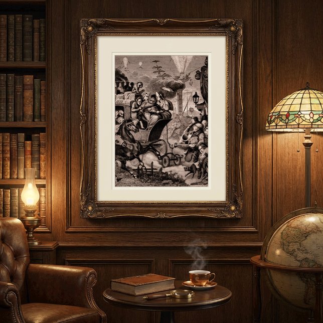 Antike Fantasy-Drucke Vintage-Satire und Steampunk Poster (Von Creator hochgeladen)