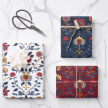 Antike farbenfrohe indische Blumenmotive