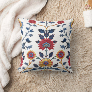 Antike farbenfrohe indische Blumenmotive Kissen