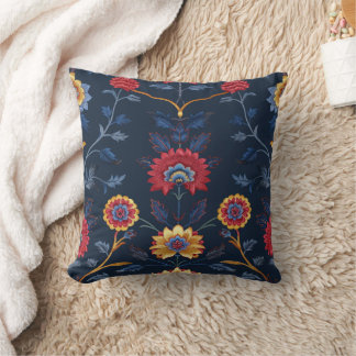 Antike farbenfrohe indische Blumenmotive Kissen
