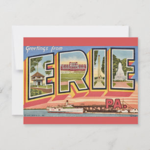 Antike Farbige Erie PA Postkarte