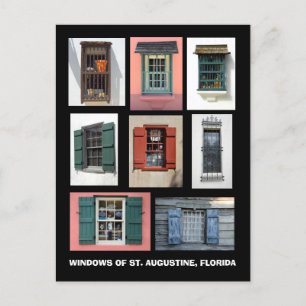 Antike Fenster von St. Augustine, Florida Postkarte
