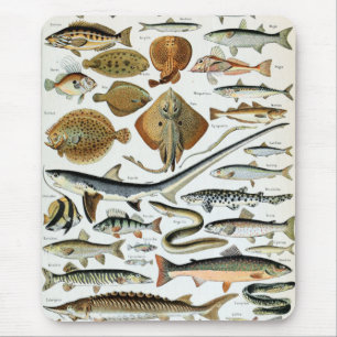 Antike Fische der Welt Mousepad