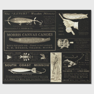 Antike Fischerei Fischerhäuser Anzeigen Circa 1909 Geschenkpapier