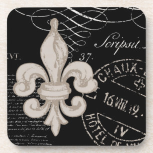 Antike Fleur-de-Lis-Korkuntersetzer Untersetzer