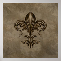 Antike Fleur-de-lis Sepia