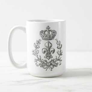 Antike Fleur-de-Lis- und Kronen-Kaffeetasse Kaffeetasse