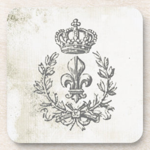 Antike Fleur-de-Lis- und Kronkorkenuntersetzer Untersetzer