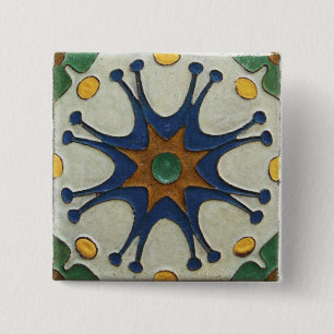 Antike Fliesen-Anstecknadel Button