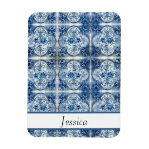 Antike Fliesen in Delft Blue anpassbar Magnet