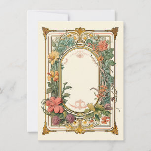 Antike Florale Art Nouveau Brautparty Dankeskarte