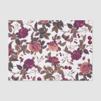 Antike Florale Burgunderrose Kirsche Seidenpapier