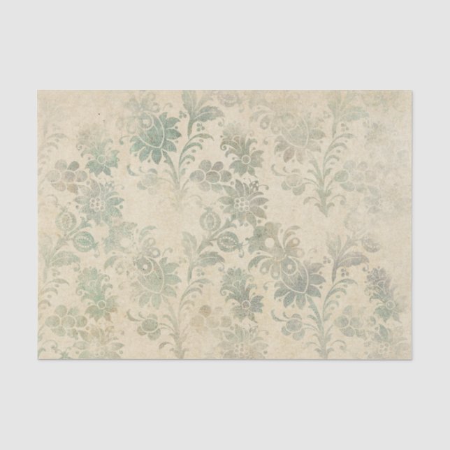 Antike florale Damaske Seidenpapier (Vorderseite)