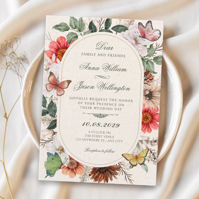 Antike Florale Hochzeit Einladung (Von Creator hochgeladen)