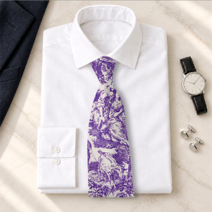 Antike florale lila Toile de Jouy Krawatte