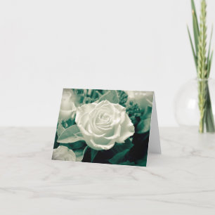 Antike Florale Weiße Rose Blume - Liebe, Hallo Karte