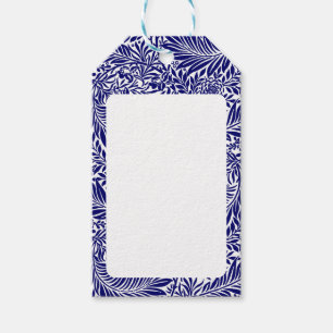 Antike Florale William Morris Weidenzweig Blau Geschenkanhänger
