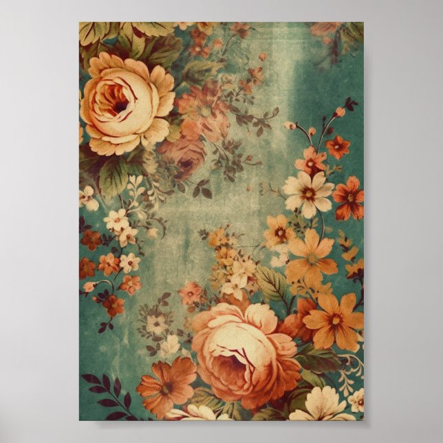 Antike Florals Poster (Vorne)