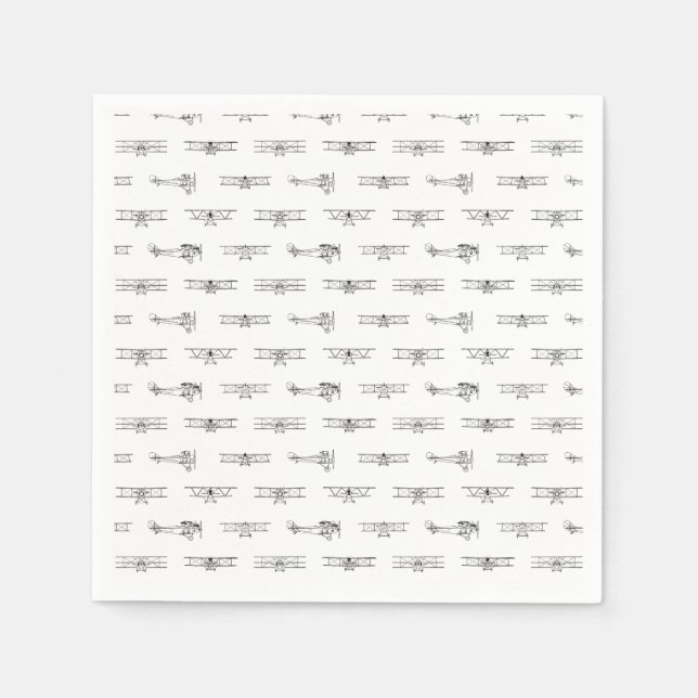 Antike Flugzeuge Flugzeug-Diagramme CUSTOM BG FARB Serviette (Vorderseite)