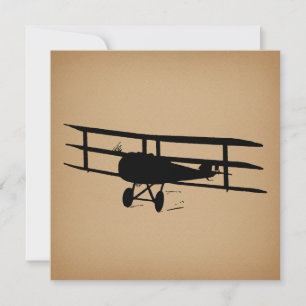 Antike Flugzeugsilhouette Vintage Flugzeug Feiertagskarte
