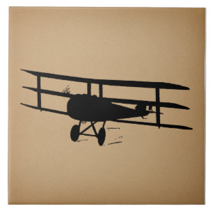 Antike Flugzeugsilhouette Vintage Flugzeug Fliese