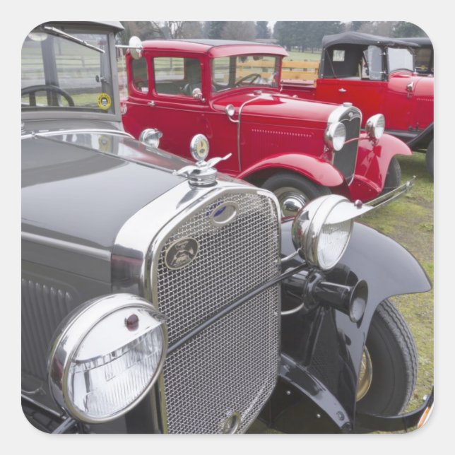 Antike Ford-Autos Quadratischer Aufkleber (Vorderseite)