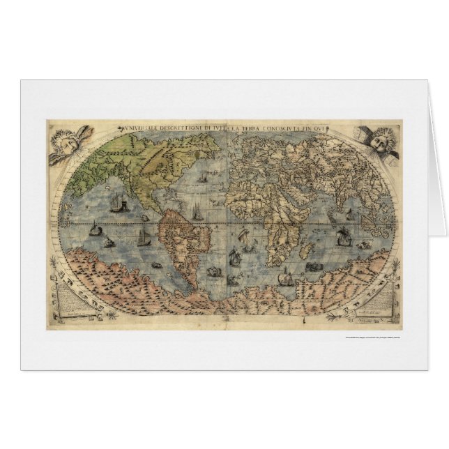 Antike Forlani Karte durch Paolo Forlani 1565 (Vorderseite (Horizontal))