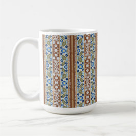 Antike französisch inspirierte gestreifte Blumen-T Kaffeetasse