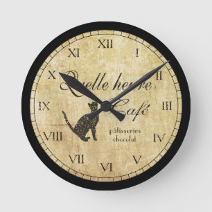 Antike französische Café-Uhr Runde Wanduhr