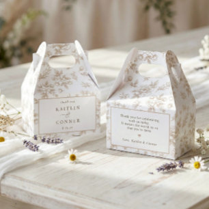 Antike französische florale beige-tan-viktorianisc geschenkschachtel