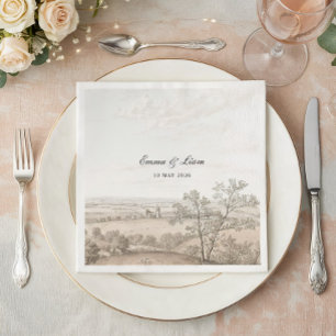Antike französische Landtoile Hochzeit Serviette