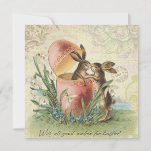 Antike französische Osterhasen Feiertagskarte