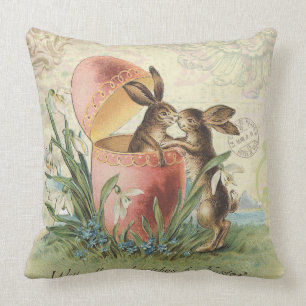 Antike französische Osterhasen Kissen