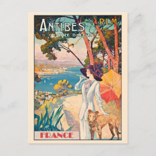 Antike französische Riviera Antibes Cote d'Azur Postkarte