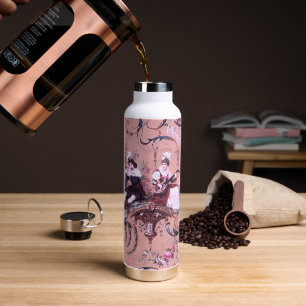 Antike französische rosa Toile im viktorianischen Trinkflasche