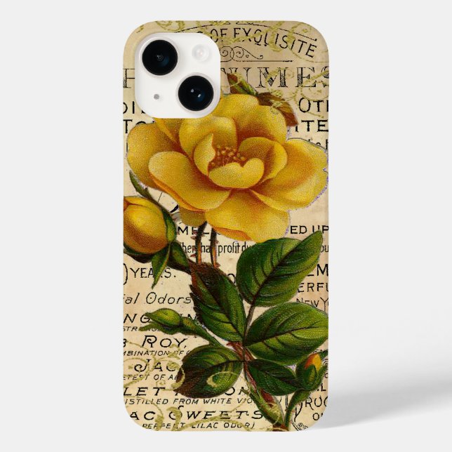 Antike französische Rose Case-Mate iPhone 14 Hülle (Rückseite)