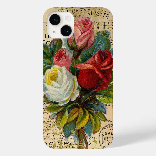 Antike französische Rose Case-Mate iPhone 14 Plus Hülle (Rückseite)