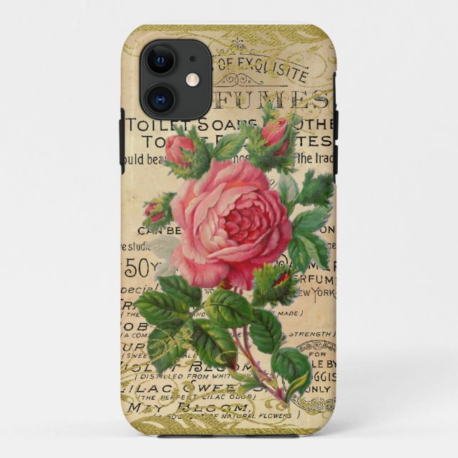 Antike französische Rose Case-Mate iPhone Hülle (Rückseite)