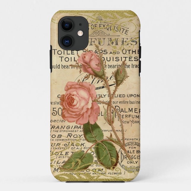 Antike französische Rose Case-Mate iPhone Hülle (Rückseite)