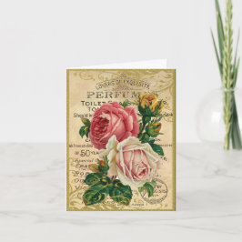 Antike französische Rose Dankeskarte