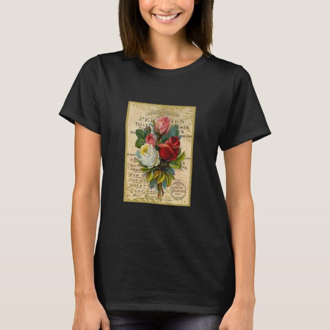 Antike französische Rose T-Shirt (Vorderseite)