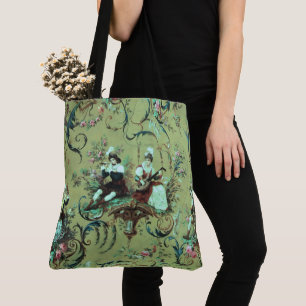Antike französische Toile im viktorianischen Blume Tasche