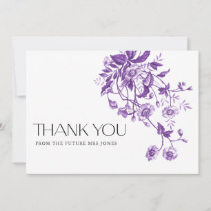 Antike französische Toile lila Blumen Hochzeitsdus Dankeskarte
