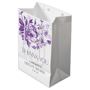 Antike französische Toile lila Blumen Hochzeitsdus Mittlere Geschenktüte