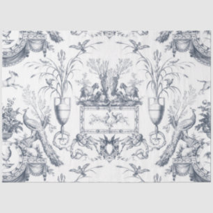 Antike französische Toile Pfau und ländliche Farm Seidenpapier