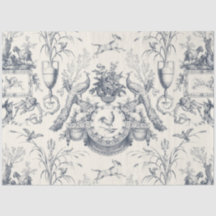 Antike französische Toile Pfau und ländlicher Baue