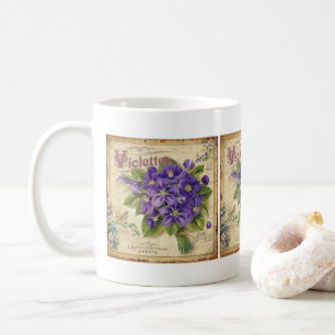 Antike französische Veilchen-Blumen-Kaffeetasse Kaffeetasse