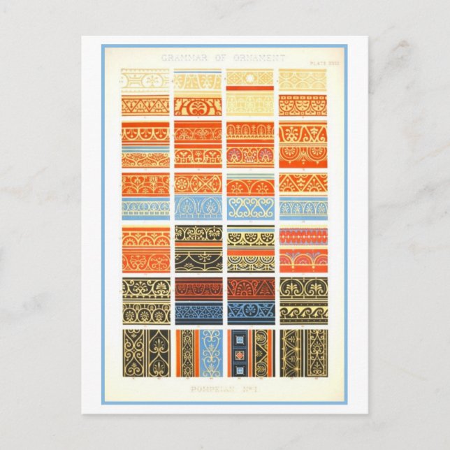 Antike Fresco-Designs aus Pompeji Postkarte (Vorderseite)