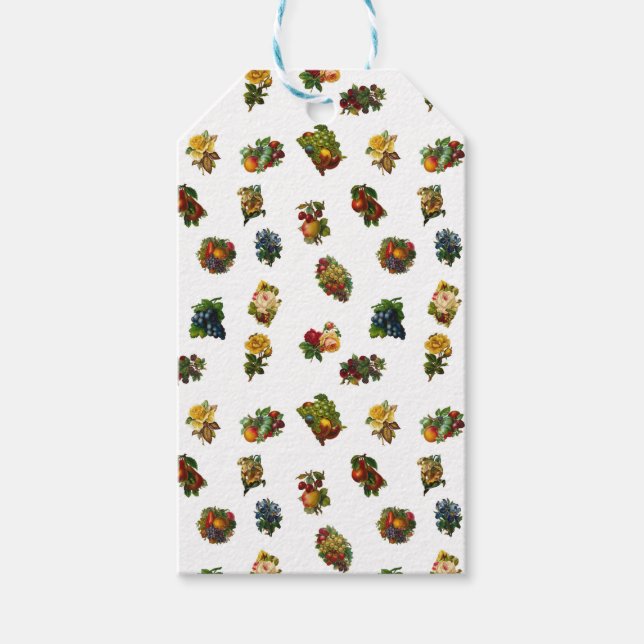 Antike Früchte & Blumen Geschenkanhänger (Vorderseite)