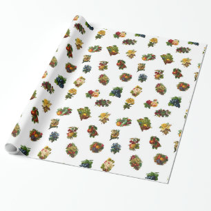 Antike Früchte & Blumen Geschenkpapier